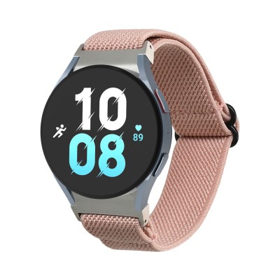 Curea Kwmobile pentru Samsung Galaxy Watch 5/Galaxy Watch 5 Pro/Galaxy Watch 4, Roz deschis, Nylon, KWM000024XZ002C foto