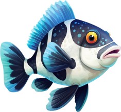 Sticker decorativ, Peste, Albastru, 64 cm, 8364ST-3 foto