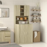 vidaXL Dulap Masina Spalat Rufe Stejar Sonoma, 70.5x71.5x181.5 cm, Lemn, 2 Bucati