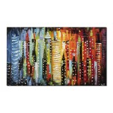 Tablou New York pictat manual birou, living, 100x60cm ulei pe panza in cutit efect 3D, Spectaculos