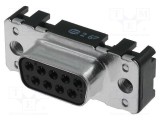 HARTING D-Sub 9 soclu mamă drept THT M3 pentru PCB