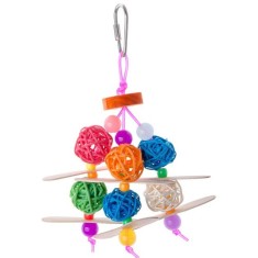Jucarie mingi color pt pasari 15 cm