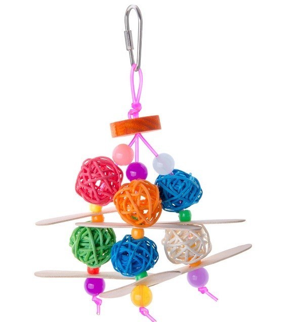 Jucarie mingi color pt pasari 15 cm