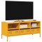 Gossi dulap tv, galben mustar, 101,5x39x43,5 cm, otel laminat la rece