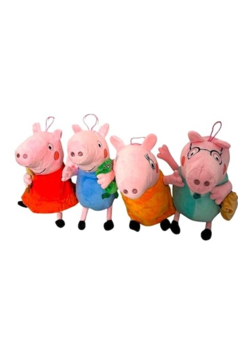 Set Porc, 4 Jucării de Pluș, Multicolor, cu Funcții Muzicale, 35cm