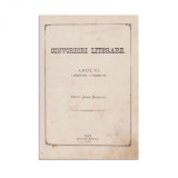 Publicația &bdquo;Convorbiri Literare&rdquo;, Anul VI, 1872-1873, cu &bdquo;Egipetul&rdquo; și &bdquo;Sărmanul Dionis&rdquo; de M. Eminescu și &bdquo;Dumbrava Roșie&rdquo; de V. Alecsandri