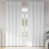 vidaXL Perdele opace cu perdele 2 pcs Alb pur 245 x 140 cm Poliester