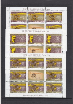 ROMANIA 2006 LP 1712 a CENTENARUL TRAIAN VUIA SET MINICOLI MNH foto