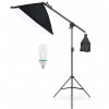 Softbox cu macara ajustabila, trepied reglabil 200 cm, bec foto 85W, Dactylion