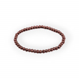 Bratara elastica din perle de sticla Crisalida, 17 cm, Maro