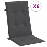 Cumpara ieftin Perne scaun cu spatar inalt, 6 buc. antracit 120x50x4 cm textil