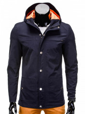 Jacheta pentru barbati bleumarin stil palton model slim C310 foto