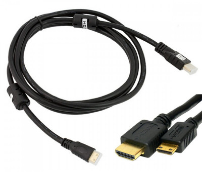 Cablu adaptor HDMI - Mini HDMI, full HD, 4K, izolatie exterioara, negru foto