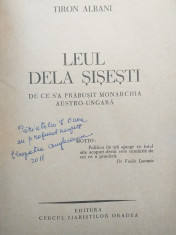 TIRON ALBANI - LEUL DE LA SISESTI ( VASILE LUCACIU ) PRIMA EDITIE 1936 foto