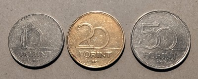 10, 20, 50 forint Ungaria - 1995 foto