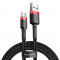 Baseus Type-C USB C Cafule Cablu de date și &icirc;ncărcare 2A 3m roșu negru (CATKLF-U91)
