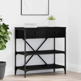 VidaXL Masă de console Stejar negru 75x34.5x75 cm Lemn inginerie