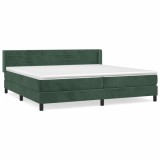 Cumpara ieftin Pat box spring cu saltea, verde inchis, 200x200 cm, catifea