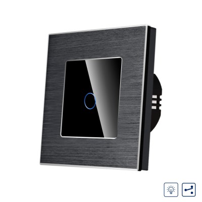 Intrerupator Simplu cu Variator Cap Scara / Cruce cu Touch si Rama din Aluminiu LUXION SmartElectro IntelligentHouse foto
