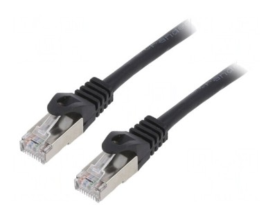 Patch Cord Ethernet F/UTP Cat6 1m Negru RJ45 foto