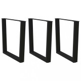 VidaXL Picioare de masă &icirc;n formă de V, 3 buc., negru, 80x(72-73,3) cm, oțel