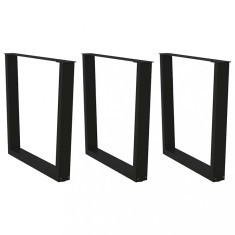 vidaXL Picioare de masă &icirc;n formă de V, 3 buc., negru, 80x(72-73,3) cm, oțel 4012664