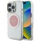 Husa iPhone 16 Pro originala Guess IML Metal Colored Circle MagSafe, roz, GUHMP16LHTDRCEDP