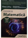 Marius Burtea - Culegere de matematica, clasa a IX-a - Filiera teoretica (Editia: 2018)