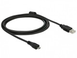 Cablu USB 2.0 la micro USB-B 2m Negru, Delock 82335