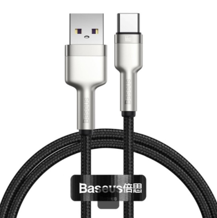 Cablu USB to USB-C 66W 1M Negru Baseus CAKF000101 Cafule Series Metal