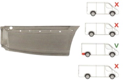 Segment reparatie aripa spate Mercedes Sprinter 209-524, 07.2006-06.2018, Vw Crafter (2e), 12.2005-04.2017, Lungime, Spatiu Incarcare L=4300mm, parte foto