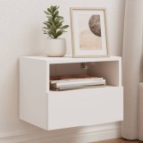 VidaXL Comode TV de perete, 2 buc., alb, 40x30x30 cm, lemn prelucrat