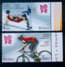 Moldova 2012 sport Jocurile Olimpice de vară Londra serie 2v nestampilata