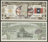 SUA - FANTASY NOTE - STATUL MISSISSIPPI , CU DRAPELUL MODIFICAT - 2021 - UNC