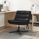 vidaXL Scaun Rotativ Negru Piele sintetică cu bază din metal Mediu