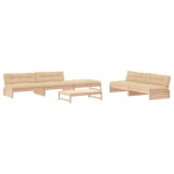 Set mobilier relaxare de gradina &amp; perne 6 piese lemn masiv pin
