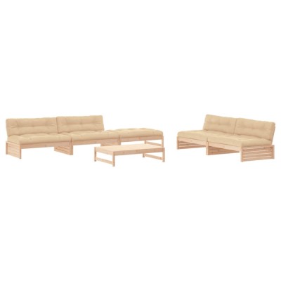 Set mobilier relaxare de gradina &amp;amp; perne 6 piese lemn masiv pin foto
