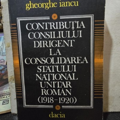 Gheorghe Iancu - Contributia Consiliului Dirigent la consolidarea statului National Unitar Roman (1918-1920) foto