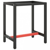 vidaXL Cadru banc de lucru, negru mat/roșu mat, 70x50x79 cm, metal