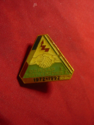 Insigna Yugoslavia - Portile de Fier , metal si email , h=2cm foto