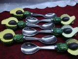 SET / 6 LINGURITE DIN METAL CU DECOR AVOCADO