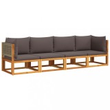 Cumpara ieftin Set canapele de gradina cu 4 piese si perne, lemn de salcam si ratan