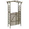 Pergola cu poarta, 116x40x204 cm, gri, lemn masiv de brad GartenMobel Dekor, vidaXL