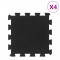Placi de podea din cauciuc, 4 buc., negru, 16 mm, 30x30 cm GartenMobel Dekor