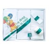 Cumpara ieftin Trusou Botez, 6 Piese cu Text Imprimat &quot;Cu drag de la nasi&quot;, Verde, Winnie the Pooh - TB144
