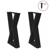 VidaXL Picioare pentru măsuță de cafea, 2 buc., negru, 28x (42-43,3) cm, oțel