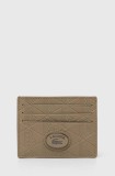 Lacoste card holder culoarea bej