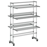 Cumpara ieftin Uscator de rufe cu roti, 89x64x129 cm, aluminiu