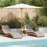 Cumpara ieftin Șezlong 2 pcs Gri taupe 184 x 55 x 64cm Lemn masiv de acacia