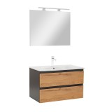 Mobilier complet de baie Vario Forte 80 antracit-stejar